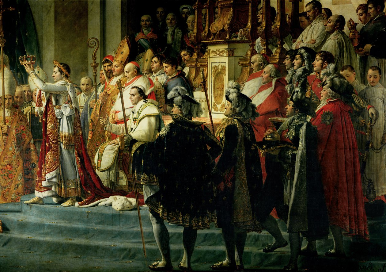 Svěcení císaře Napoleona (1769-1821) a korunovace císařovny Josefíny (1763-1814) papežem Piem VII. (1742-1823) 2. prosince 1804, 1807 (detail 18412) od Jacques Louis David