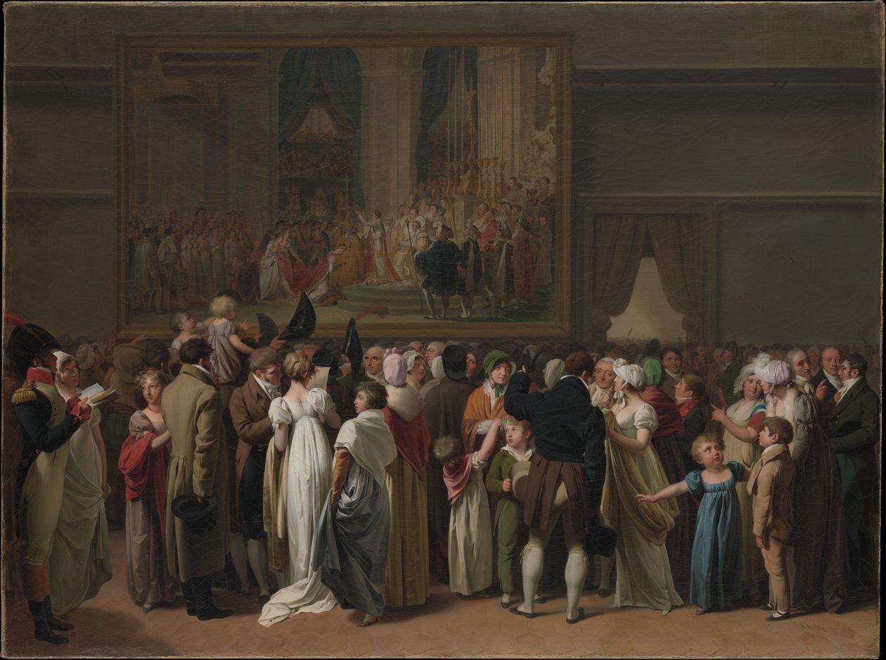 Davidova korunovace veřejnosti v Louvru od Jacques Louis David