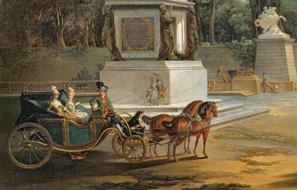 Vchod do Tuilerií z náměstí Ludvíka XV. v Paříži, asi 1775 (detail 209920) od Jacques Philippe Joseph de Saint Quentin