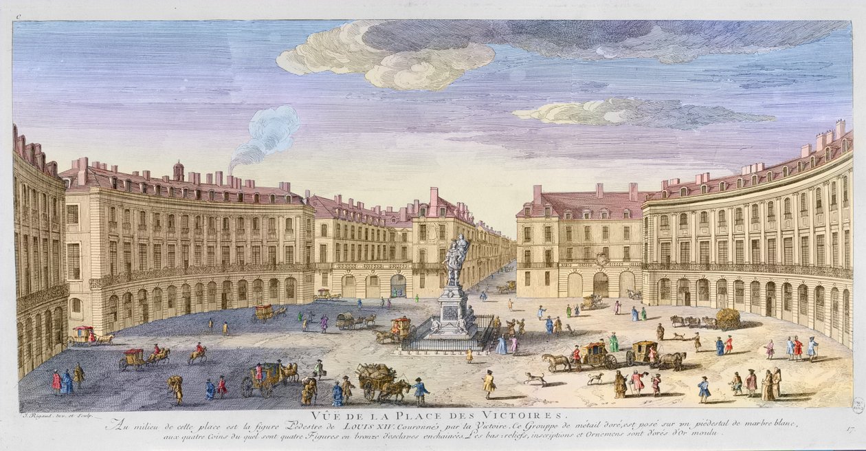 Place des Victoires, Paříž (později zbarvení) od Jacques Rigaud