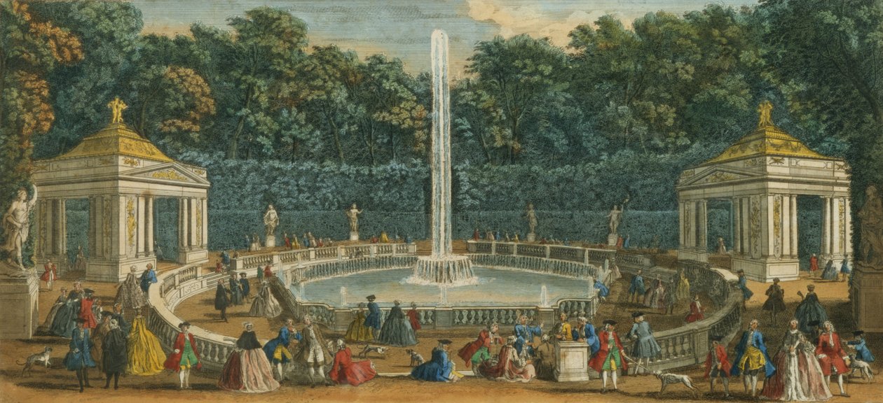 The Domes in the Garden ve Versailles, hospoda. od Laurie a Whittle, 1794 od Jacques Rigaud