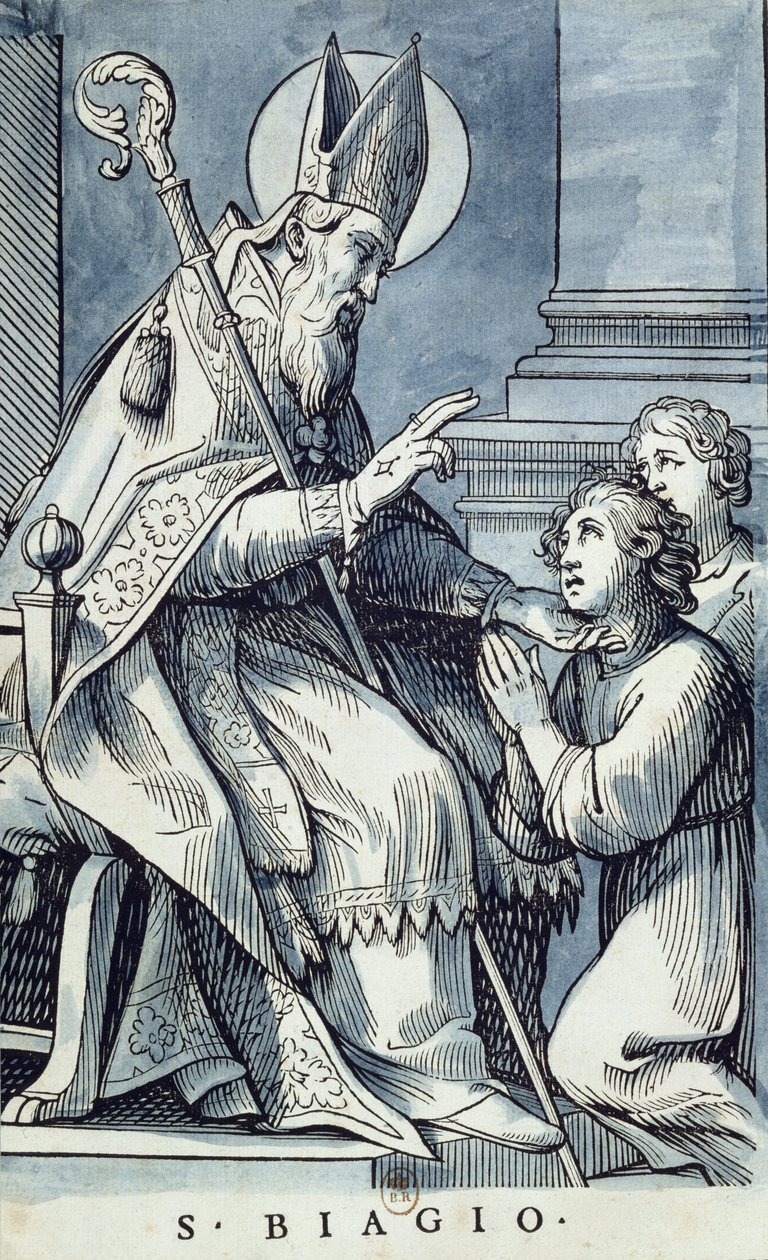 St. Blaise léčení nemocného dítěte od Jacques Stella