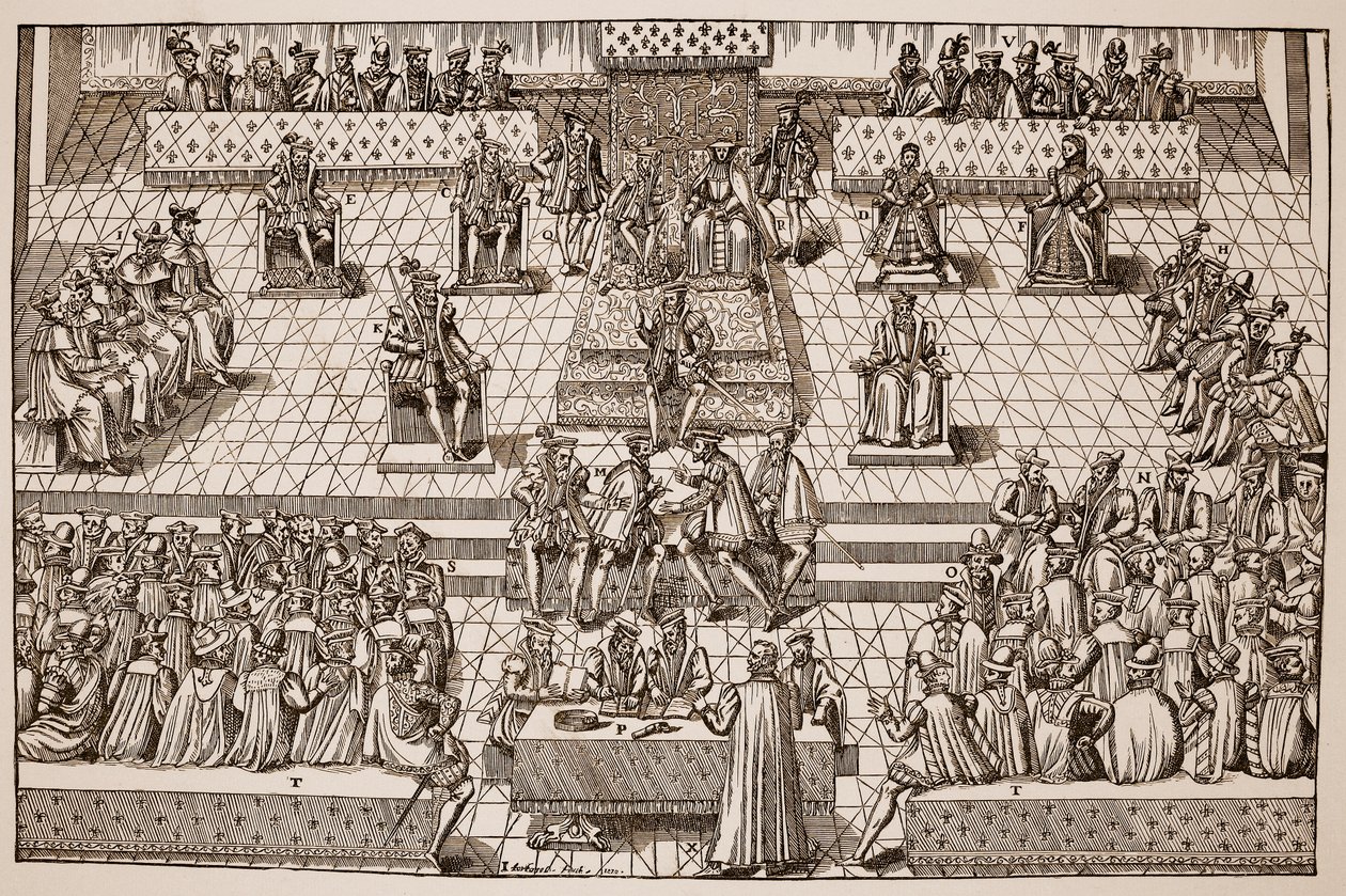 The States General at Orleans, 1560 (sépiová fotografie) od Jacques Tortorel