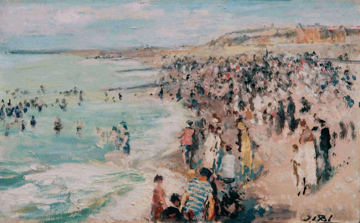 Pláž Dieppe od Jacques Emile Blanche