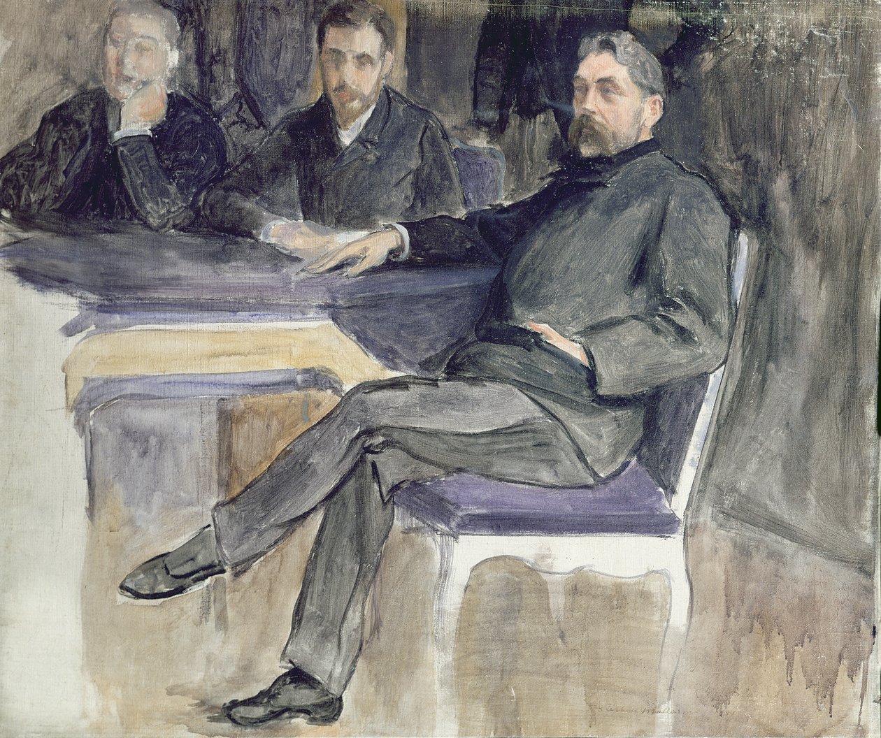Studie k portrétu Stephana Mallarmeho (1842-98) a jeho přátel z 