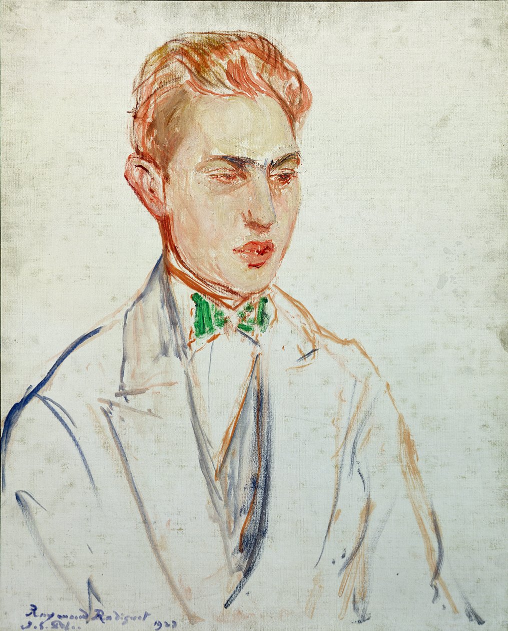 Studie k portrétu Raymonda Radigueta (1902-23) 1923 (olej na kartě) od Jacques Emile Blanche