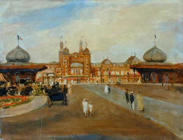 Elegantní postavy na francouzsko-britské výstavě v roce 1902 (olej na plátně) od Jacques Emile Blanche
