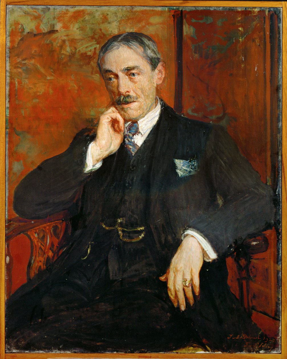 Paul Valery, básník (malba na plátně) od Jacques-Emile Blanche