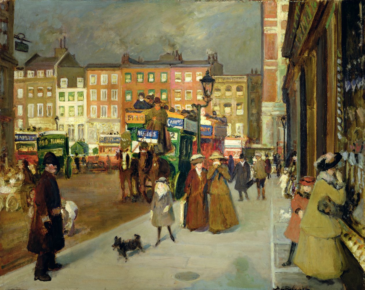 Sloane Street, Londýn, asi 1908-09 (olej na plátně) od Jacques-Emile Blanche