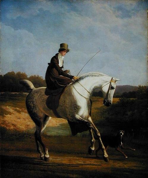 Slečna Casenove na šedém lovci (olej na plátně) od Jacques Laurent Agasse
