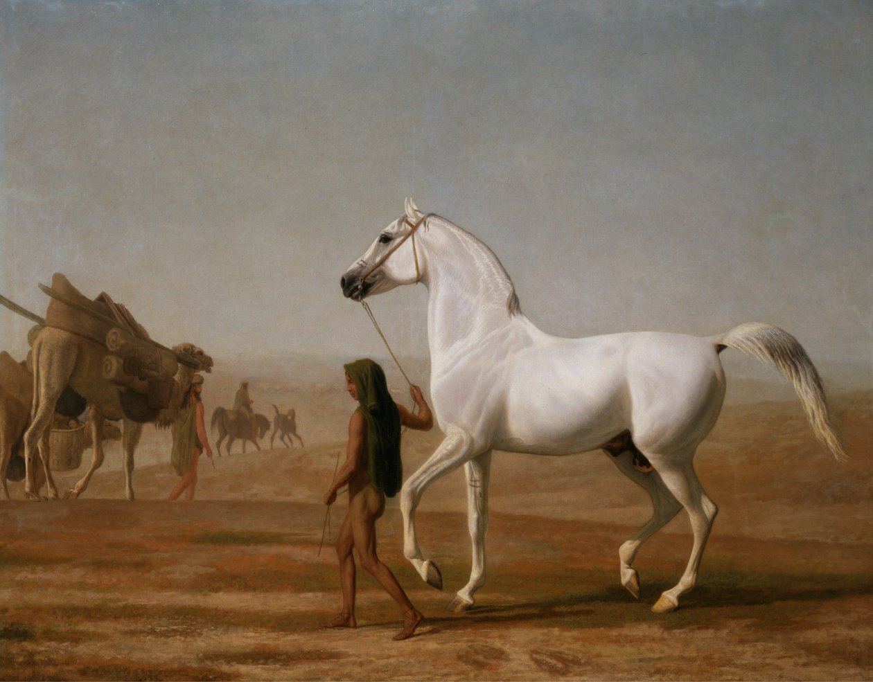 Wellesley Gray Arabian vedl přes poušť od Jacques-Laurent Agasse