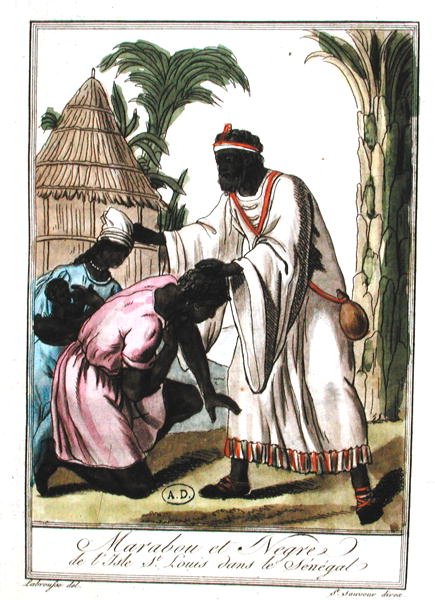 Marabout ze Saint-Louis, Senegal (barva lito) od Jacques (after) Grasset de Saint Sauveur