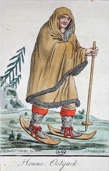 Ostyak muž na lyžích od Jacques (after) Grasset de Saint Sauveur