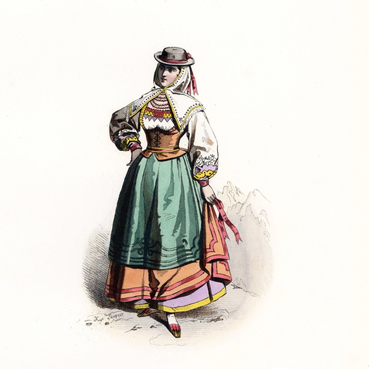 Žena ze Salamanky, Španělsko od Jacques (after) Grasset de Saint Sauveur