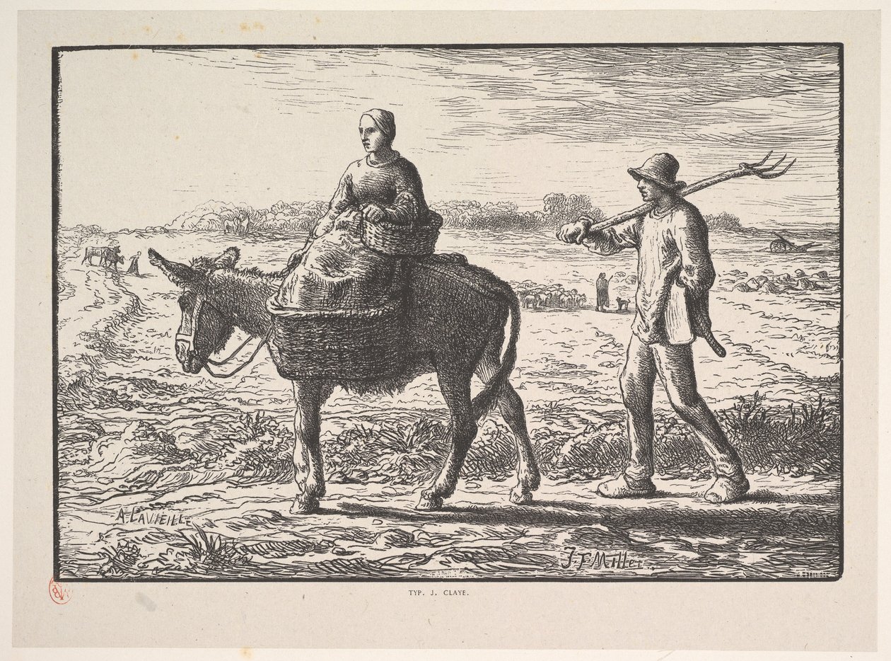 Ráno, ze seriálu Čtyři časy dne, 1830-75. od Jacques Adrien Lavieille