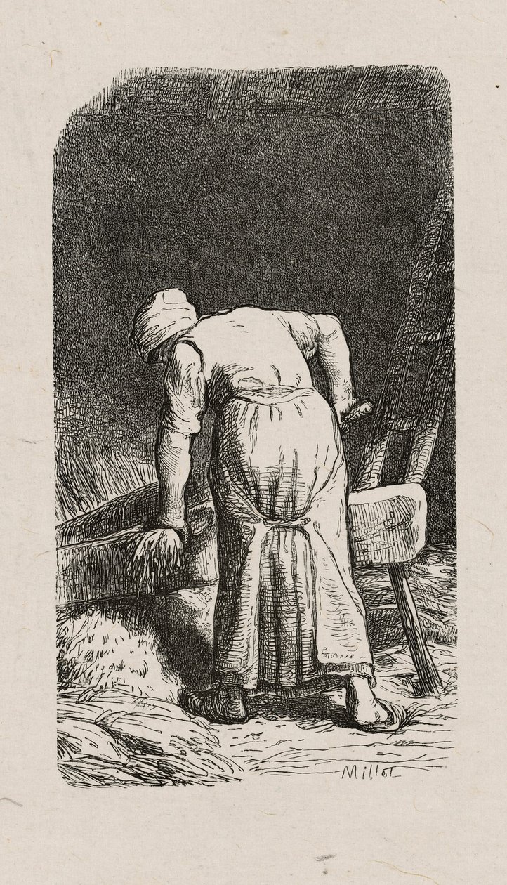 Žena drcení len od Jacques Adrien Lavieille