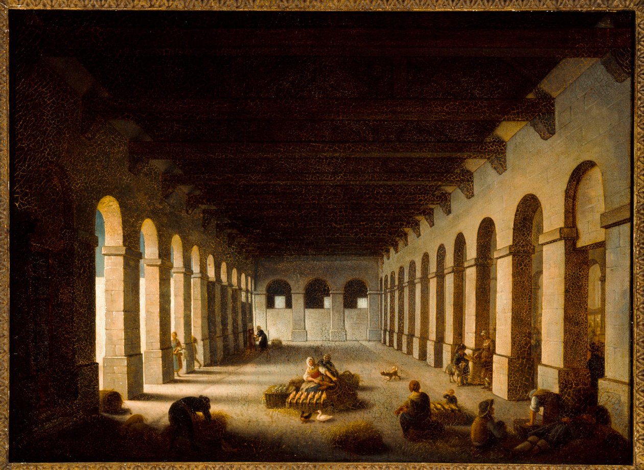The Valley Market, cca 1815 (olej na plátně) od Jacques Albert Senave