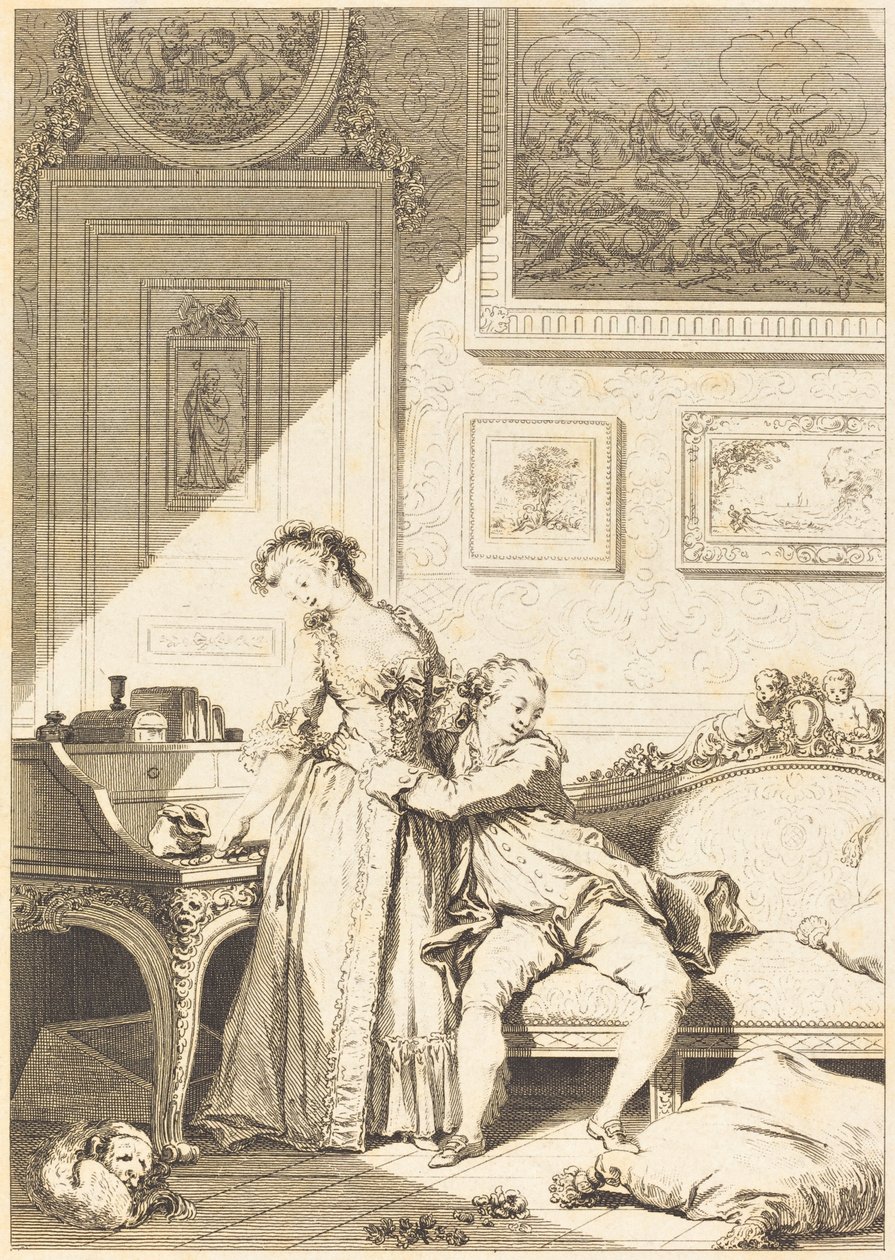 Ubohá galantní podvodnice od Jacques Aliamet and Antoine Jean Duclos after Jean Honoré Fragonard