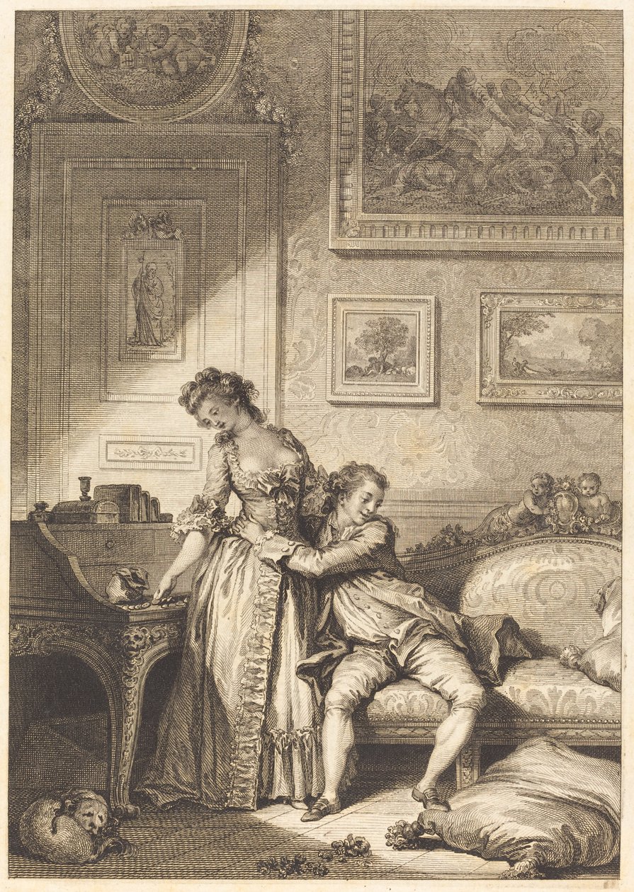 Ubohá galantní podvodnice od Jacques Aliamet and Antoine Jean Duclos after Jean Honoré Fragonard