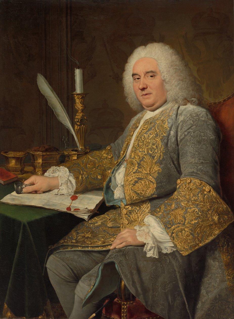 Portrét Jean-Gabriel du Theil při podpisu vídeňské smlouvy od Jacques André Joseph Aved