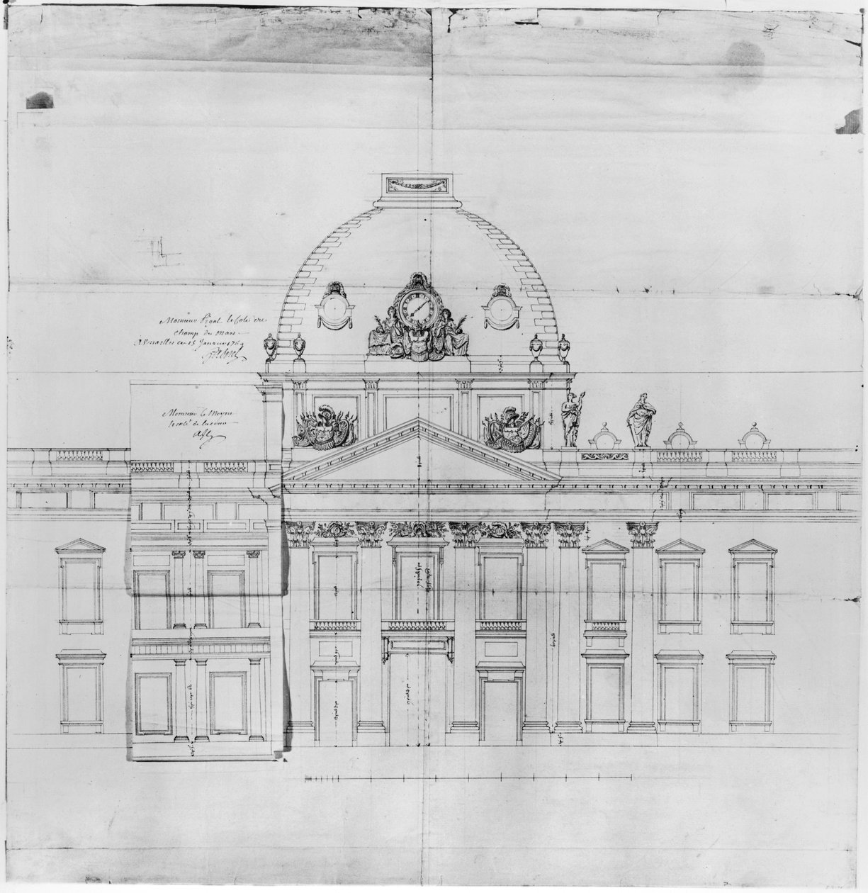 Návrh pro Ecole Militaire v Paříži, 1769 od Jacques Ange Gabriel