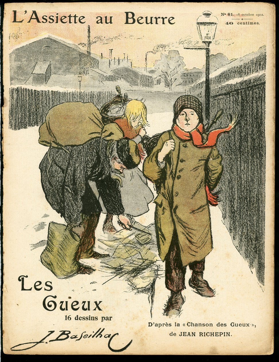 Obálka „“ „L’Assiette au Beurre““, Satirický v barvách od Jacques Baseilhac