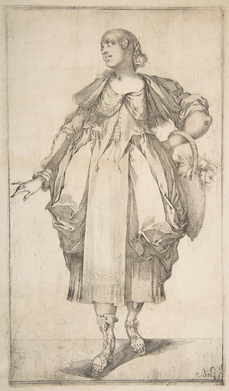 Zahradník s košíkem na paži, ze série Hortulanae, 1612-16. od Jacques Bellange