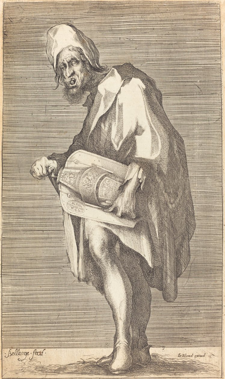 Slepý hráč Hurdy Gurdy od Jacques Bellange