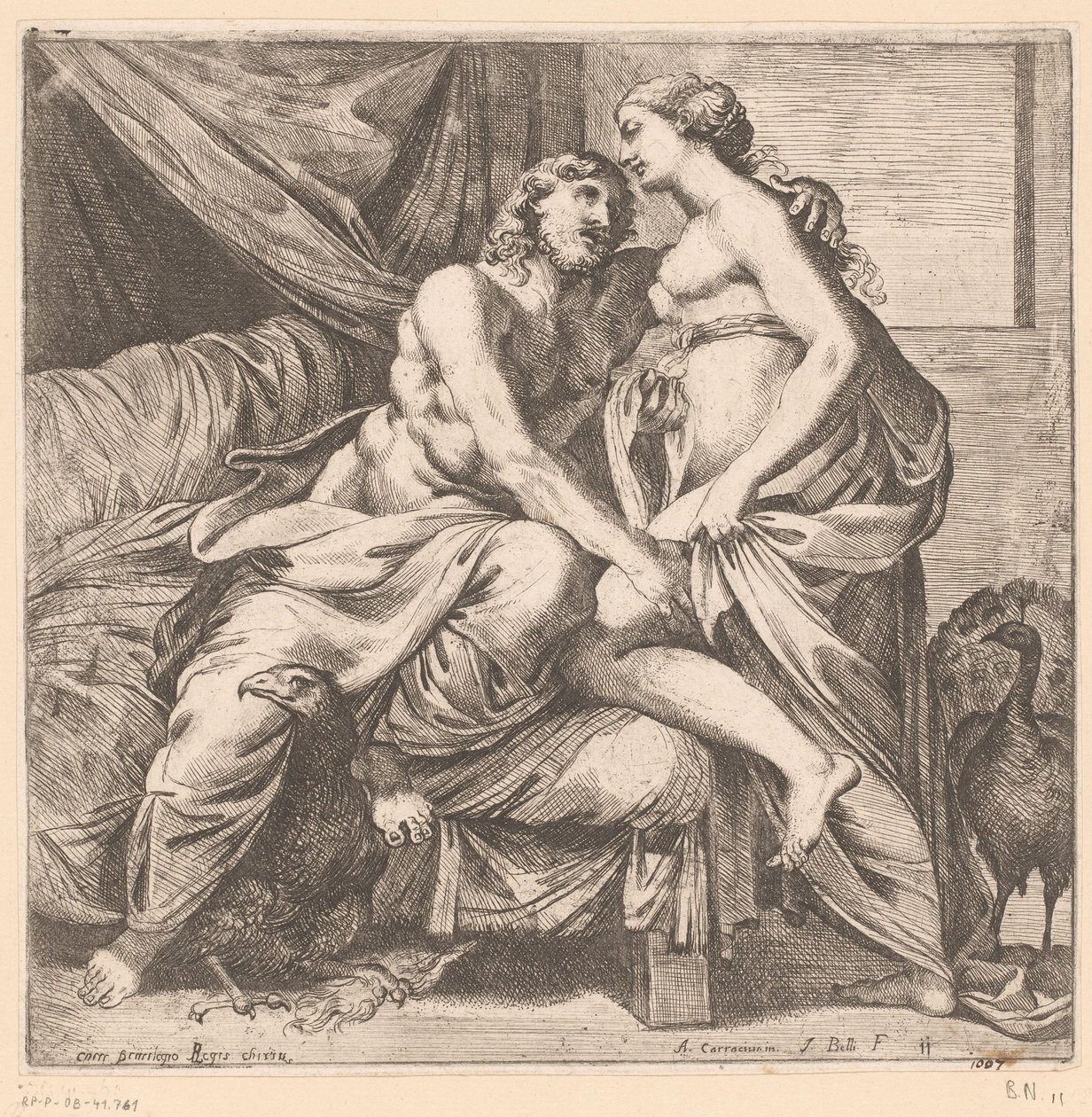 Jupiter a Juno Mytologické scény po freskách v Palazzo Farnese v Římě (název série) od Jacques Belly