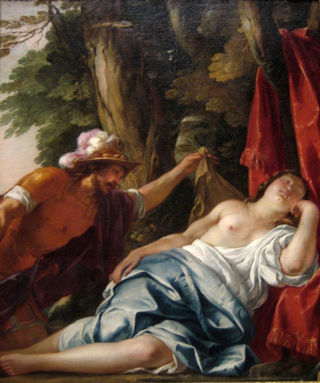 Francouzština:  Mars et la vierge vestale Mars a Vestálka od Jacques Blanchard