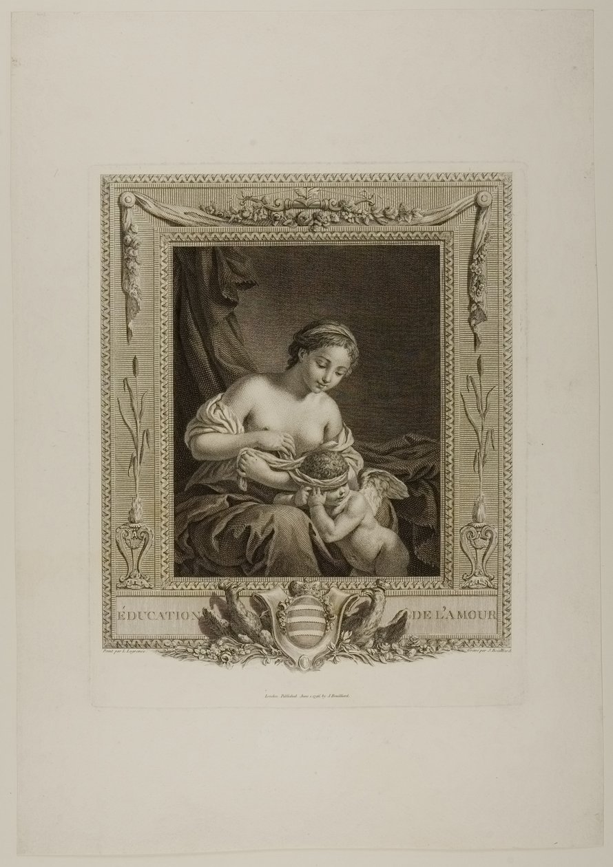 Education of Cupid (rytina) od Jacques Bouillard