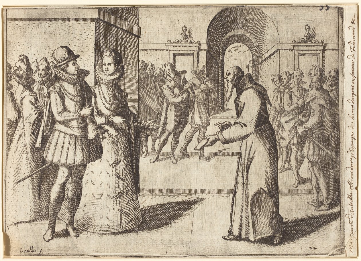 Kapucín přináší poděkování bavorského krále [recto] od Jacques Callot