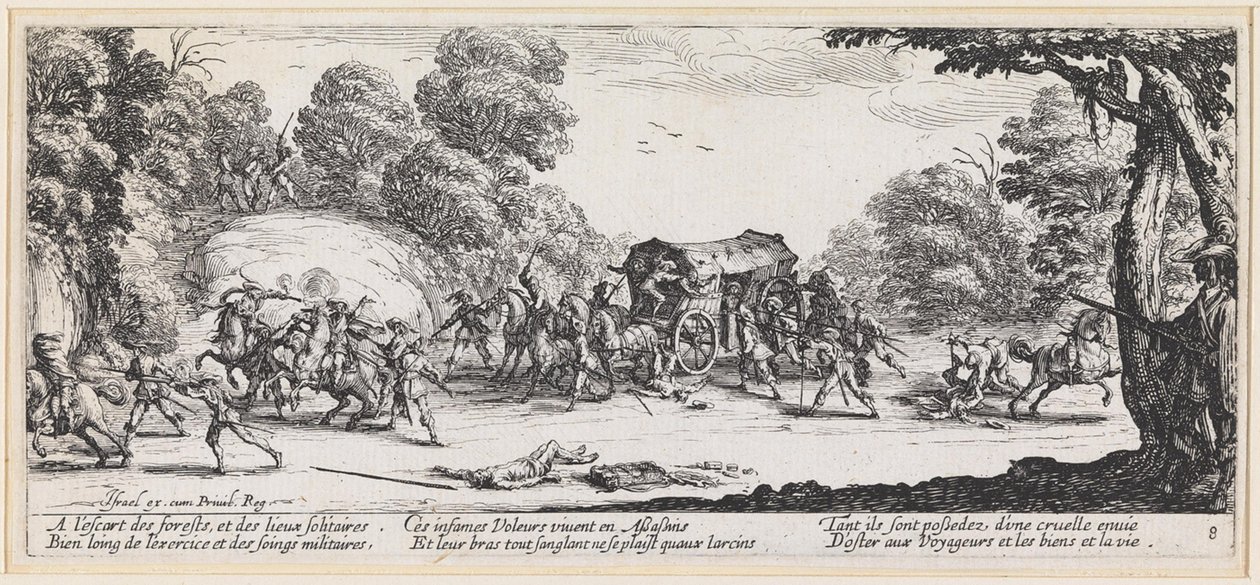 Útok na cestovní vůz od Jacques Callot