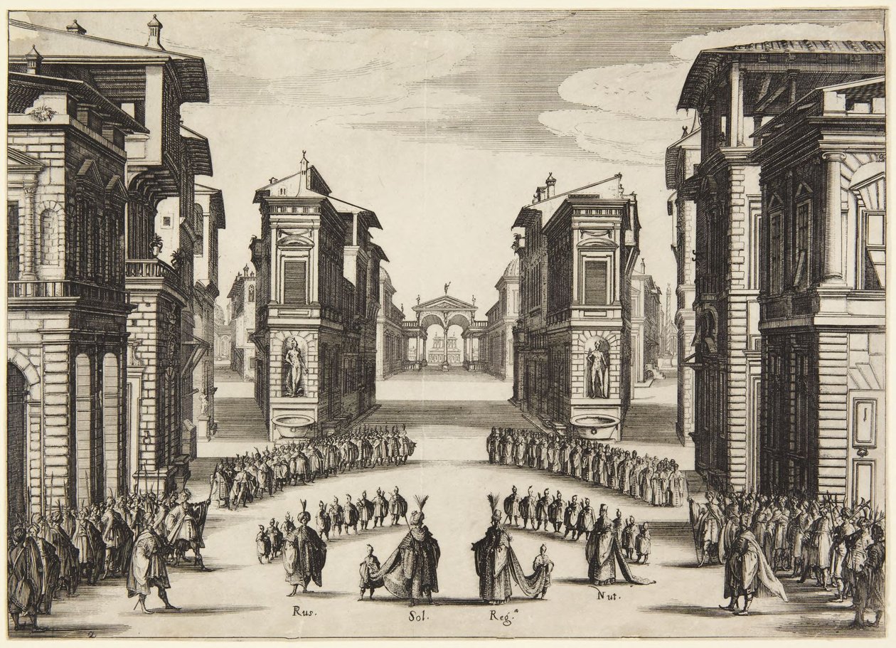 2. dějství ze série Soliman od Jacques Callot