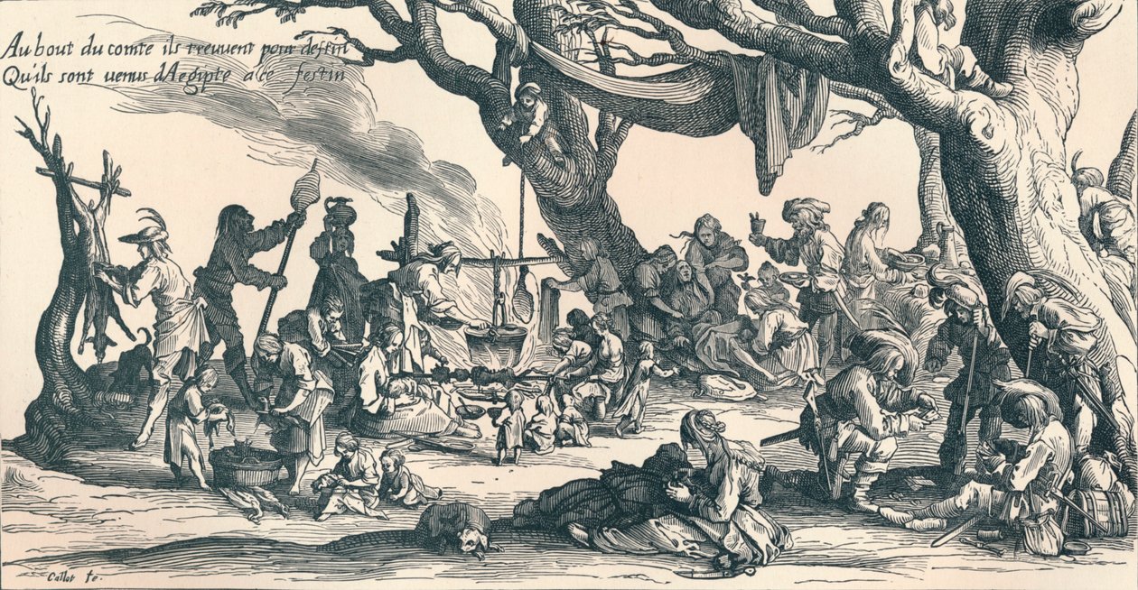 „Tábor prvních Cikánů ve střední Evropě“, c1604, 1907 od Jacques Callot