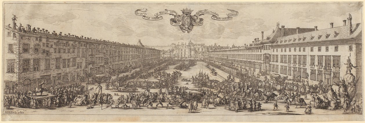 Pohled na ulici Rue Neuve v Nancy od Jacques Callot