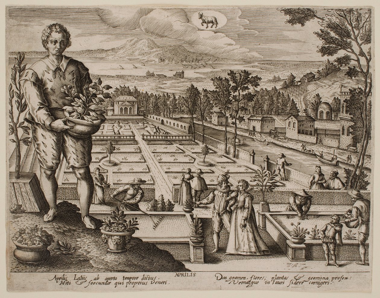 Duben, ze série „Měsíce“ od Jacques Callot