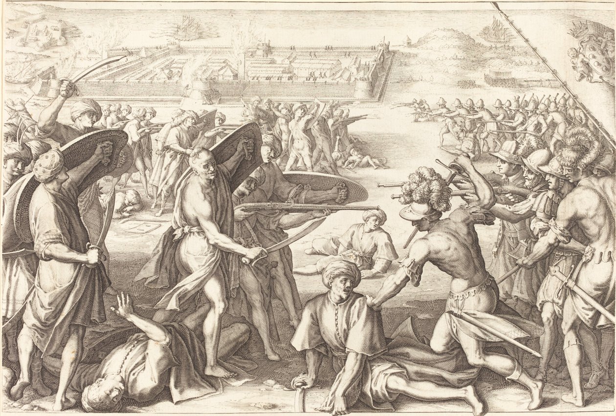 Útok na vnější pevnosti kostí od Jacques Callot