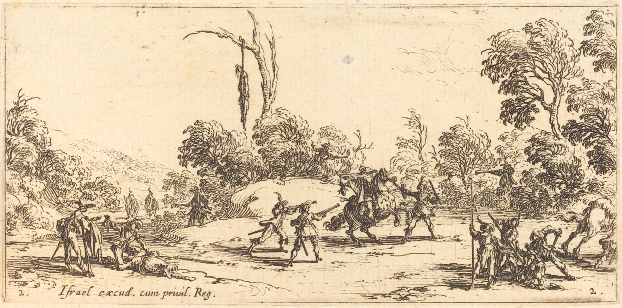 Útok na cestovatele na dálnici od Jacques Callot