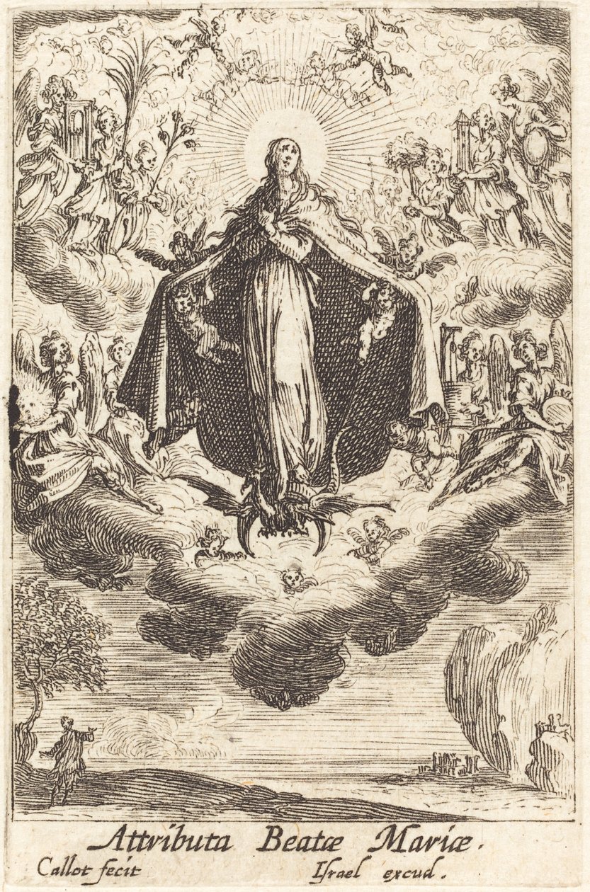 Atributy Panny Marie, v roce 1630 nebo později. od Jacques Callot