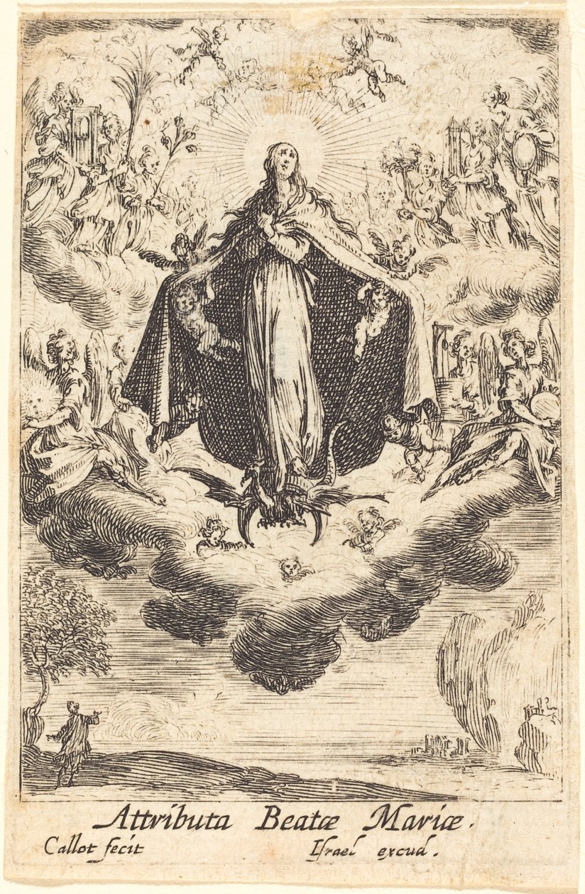 Atributy Panny Marie, v roce 1630 nebo později. od Jacques Callot