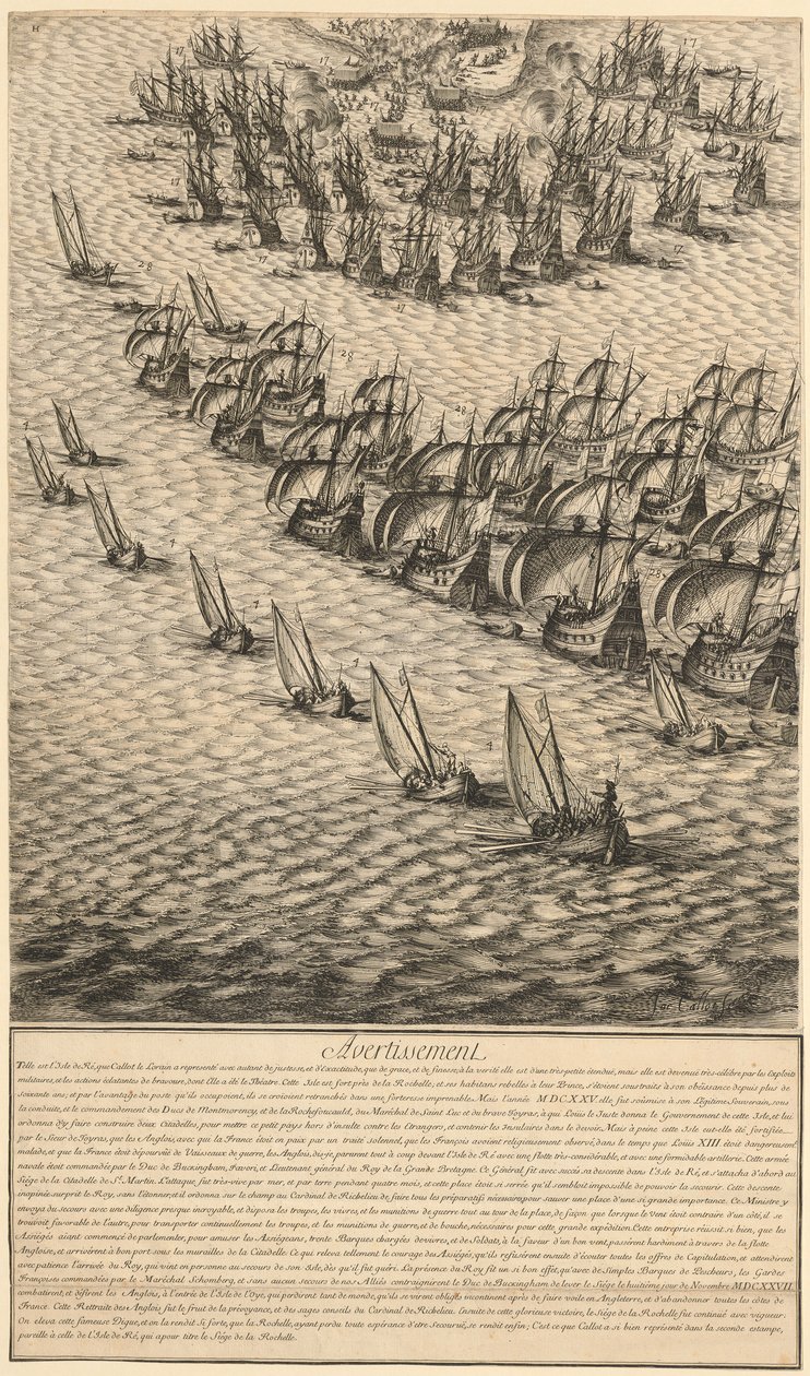 Úryvek z díla „Obléhání citadely sv. Martina na ostrově Île de Ré“ od Jacques Callot