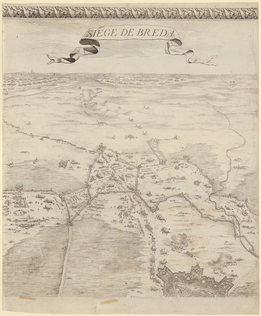 Detail z obrazu „Bitva o Bredu“ od Jacques Callot