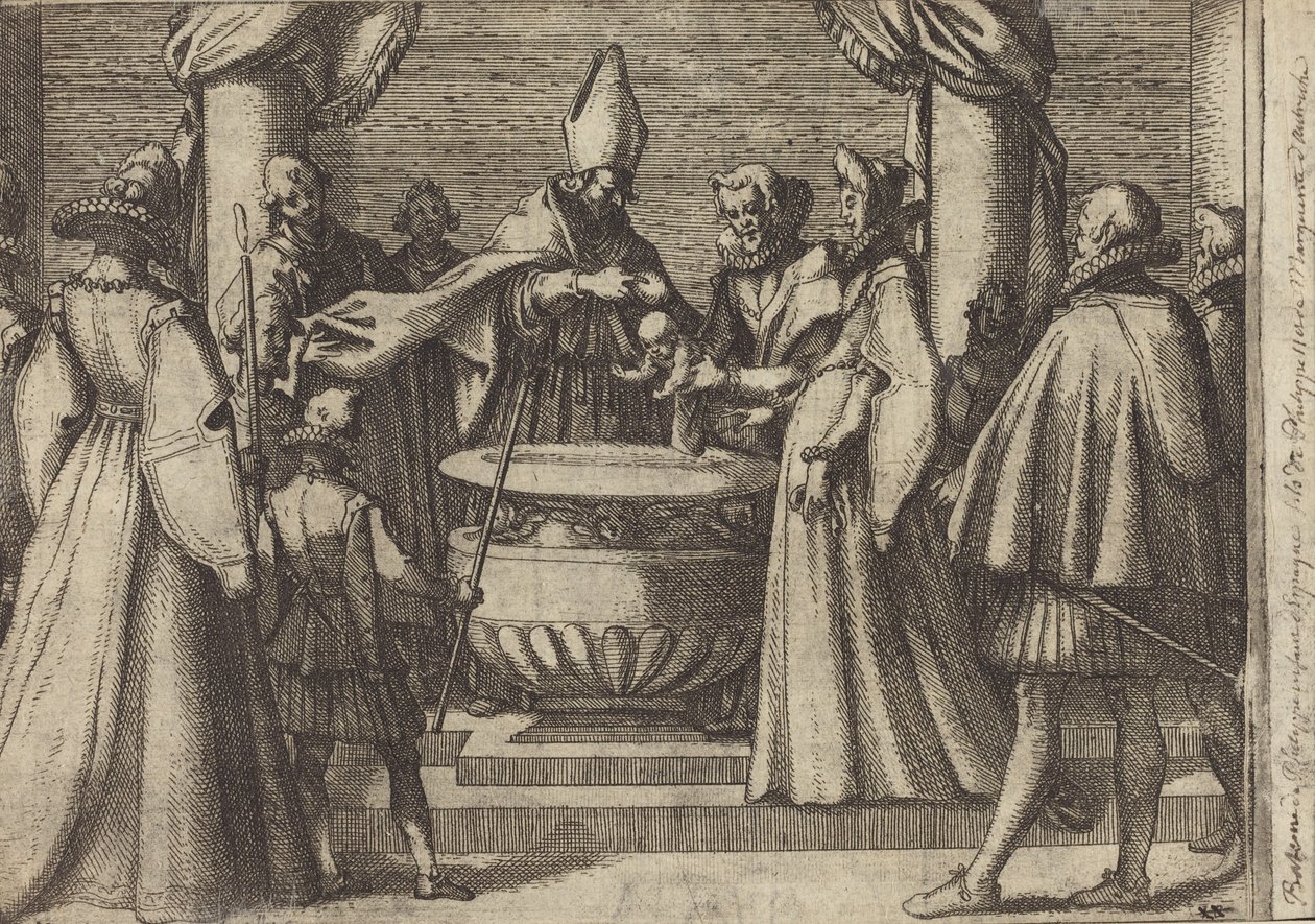 Křest španělského prince [verso] od Jacques Callot