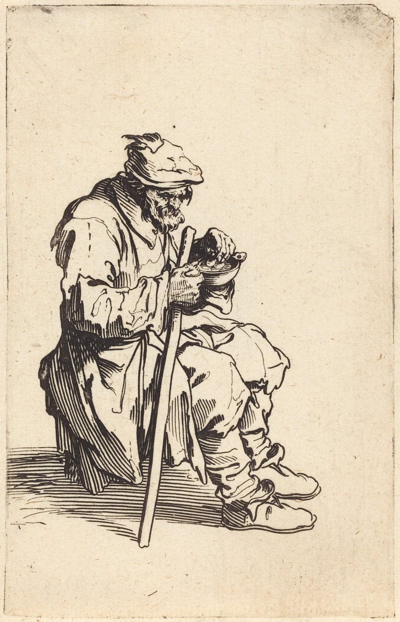 Žebrák při jídle od Jacques Callot