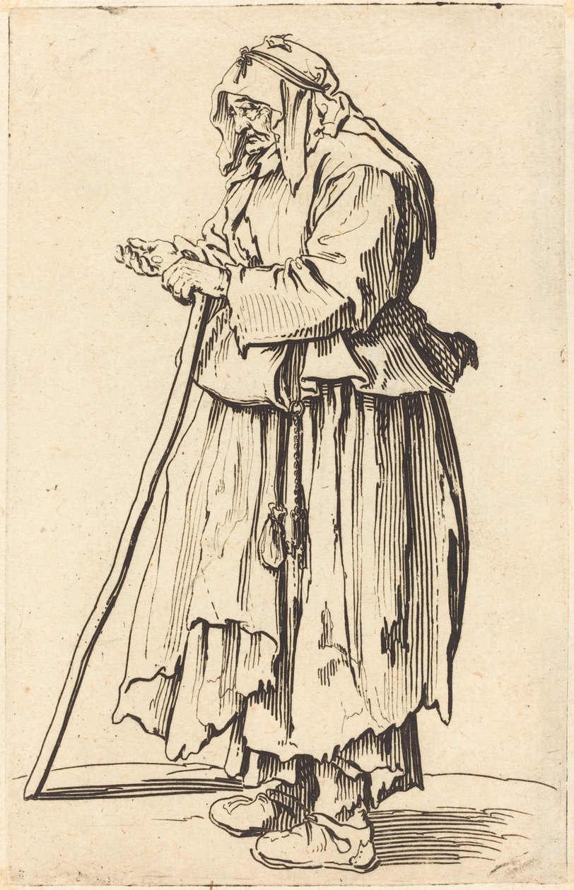 Žebrák přijímající charitu od Jacques Callot