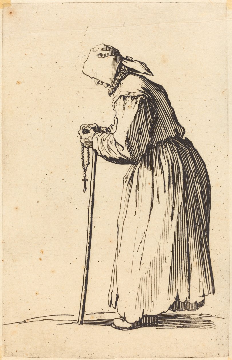 Žebrák s růžencem od Jacques Callot