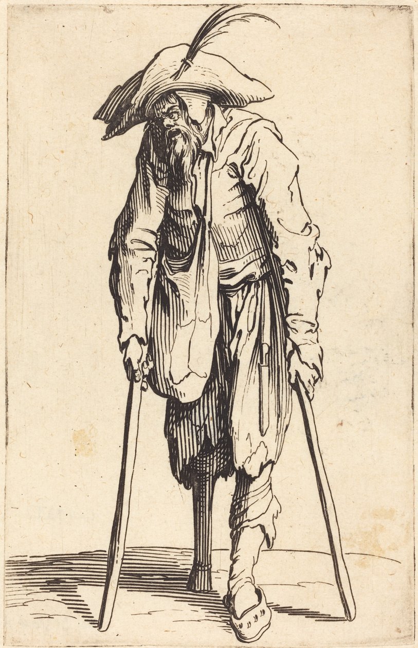 Žebrák s dřevěnou nohou od Jacques Callot