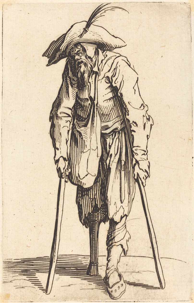 Žebrák s dřevěnou nohou, c. 1622. od Jacques Callot