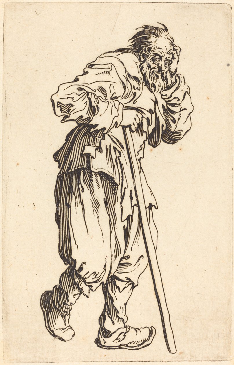 Žebrák s holí od Jacques Callot
